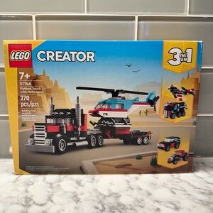 LEGO Creator 3-in-1 Flatbed Truck and Helicopter Set - NEW in box